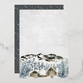 Rustikale Winterhochzeit Einladung