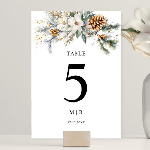 Rustikale Winterhochzeit Tischnummer