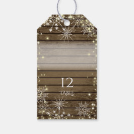 Rustikale Winterhochzeiten - Schneeflocken Sitzplä Geschenkanhänger