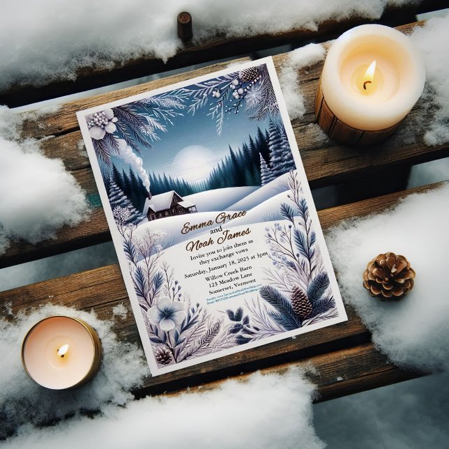 Rustikale Winterhütte Einladung Hochzeit (Von Creator hochgeladen)