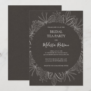 Rustikale Winterkohle Bridal Tee Party Einladung
