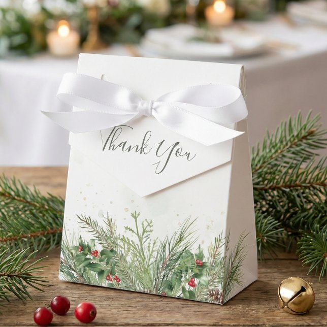 Rustikale Winterlandschaft Berries Pine Cone Weddi Geschenkschachtel (Von Creator hochgeladen)