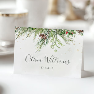 Rustikale Winterlandschaft Hochzeit Platzkarte Tischnummer