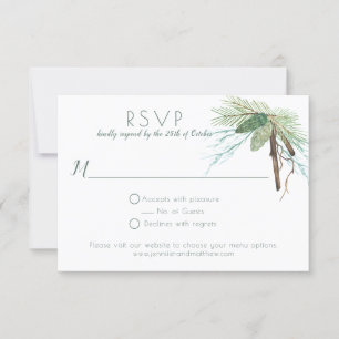 Rustikale Winterpine Branchen UAWG RSVP Karte