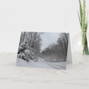Rustikale Winterschneeszene Blank im Inneren Karte
