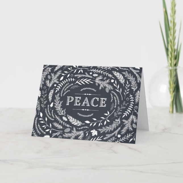 Rustikale Winterurlaubsgrußkarte Feiertagskarte (Vorderseite)