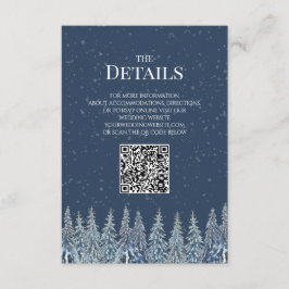 Rustikale Winterwald-Hochzeit QR-Code-Details Eins Begleitkarte