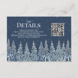 Rustikale Winterwald-Hochzeit QR-Code-Details Eins Begleitkarte