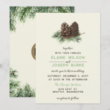 Rustikale Winterwaldkuchen Kiefernkiefer Hochzeit