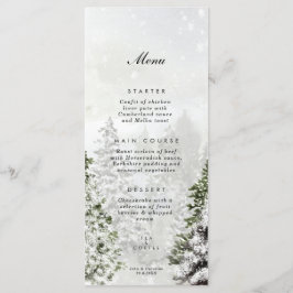 rustikale Winterwunder Hochzeitskarte Menükarte