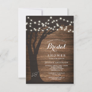 Rustikale Wood Country Bridal Dusche Einladung
