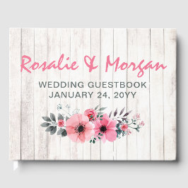 Rustikale Wood Floral Rose Country Hochzeit Zeremo Gästebuch