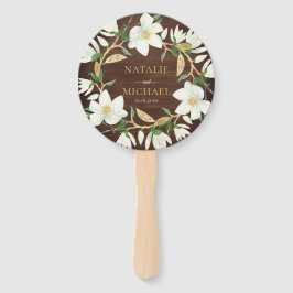 Rustikale Wood Magnolia Custom Wedding Fächer