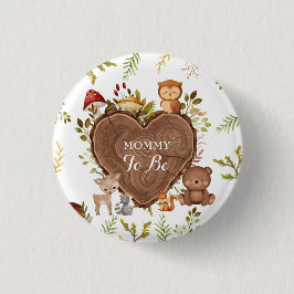 rustikale Woodland Animals Baby Showmutter zu sein Button