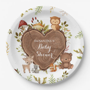 rustikale Woodland Animals Kinderdusche Pappteller