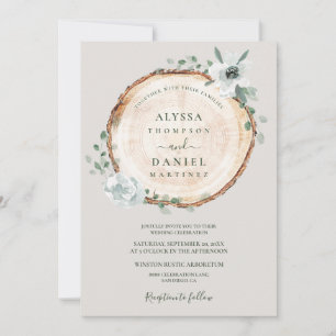 Rustikale Woodland-Blume Hochzeit Einladung