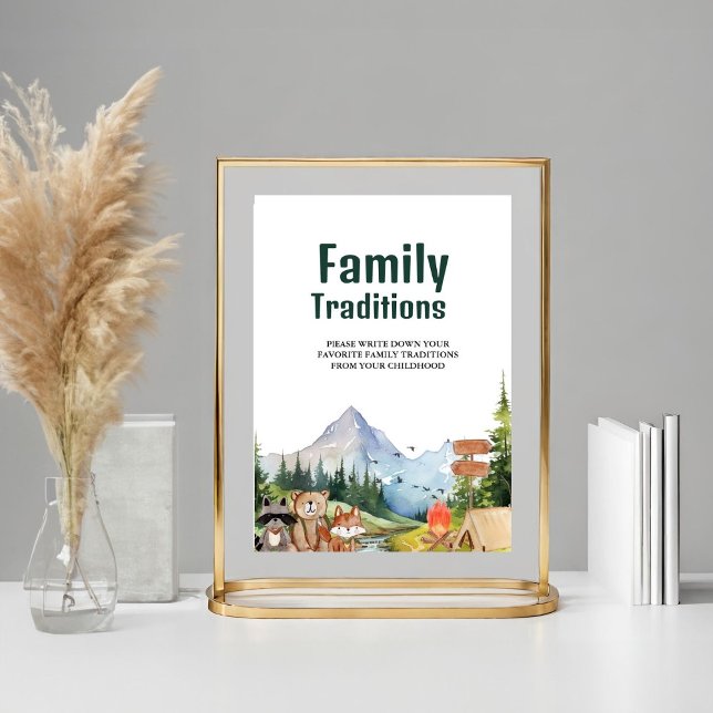 Rustikale Woodland Familie Traditionen Babydusche  Poster (Von Creator hochgeladen)