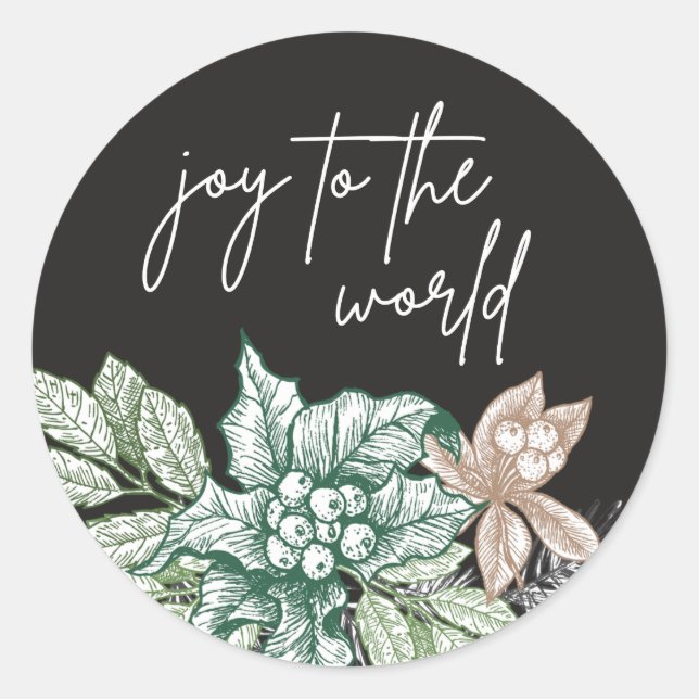Rustikale Woodland Foliage Holiday Sticker (Vorderseite)