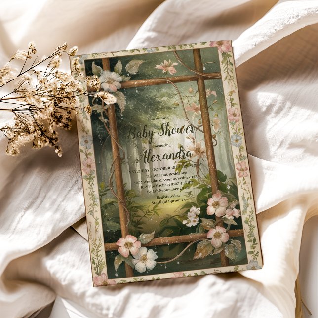 Rustikale Woodland Forest Baby Dusche Einladung (Von Creator hochgeladen)