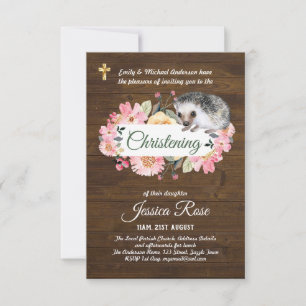 Rustikale Woodland Girls Christening laden zur Tau
