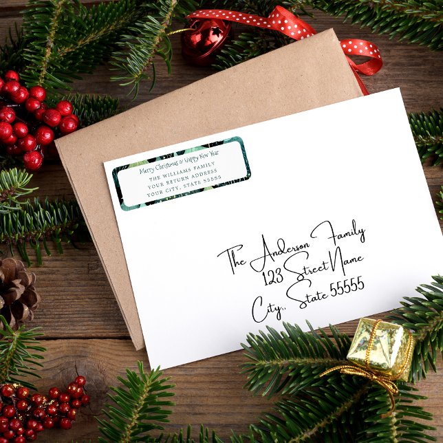 Rustikale Woodland Green Holiday Rücksendeadresse (Return Address Label)