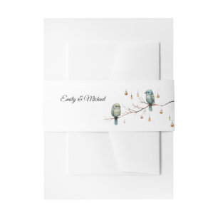 Rustikale Woodland Love Birds Romantische Hochzeit Einladungsbanderole
