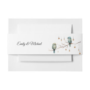 Rustikale Woodland Love Birds Romantische Hochzeit Einladungsbanderole
