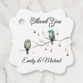 Rustikale Woodland Love Birds Romantische Hochzeit Geschenkanhänger