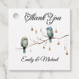 Rustikale Woodland Love Birds Romantische Hochzeit Geschenkanhänger
