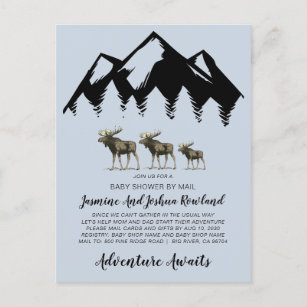 Rustikale Woodlandtiere Kinderdusche Einladungspostkarte