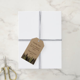 Rustikale Woods Evergreen Pine Gift Tags Geschenkanhänger