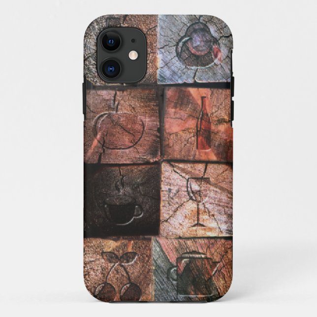 Rustikale Woods Food Icons Mobile Case (Rückseite)