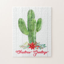 Rustikale Wüste Kaktus Weihnachtsfeiertag
