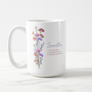 Rustikale zarte Acryl-Wildblume personalisiert Kaffeetasse