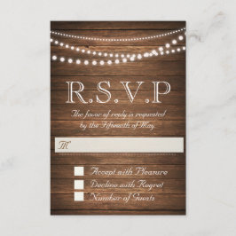 Rustikale Zeichenkette der RSVP-Karte RSVP Karte