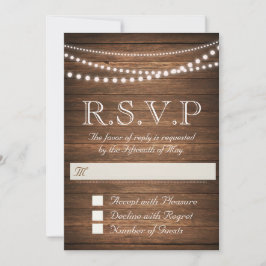 Rustikale Zeichenkette der RSVP-Karte RSVP Karte