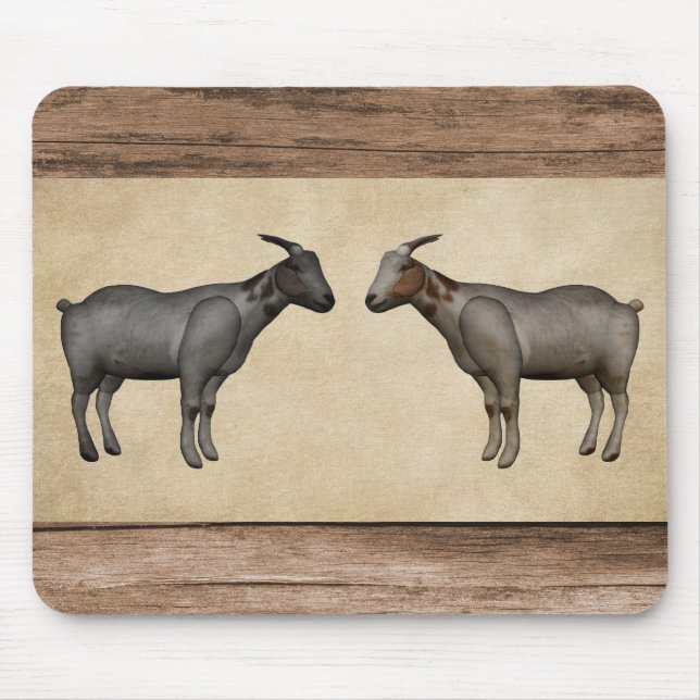 Rustikale Ziegen und Holzkörner Mousepad (Vorne)