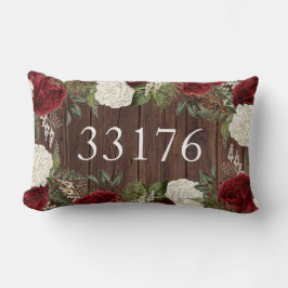 Rustikale Zip-Code-Rose nur verheiratet Lendenkissen