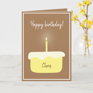 Rustikale Zitrone Birthday Cake mit glühender Lit  Karte