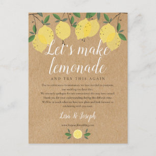 Rustikale Zitronen ändern das Datum der verschoben Postkarte