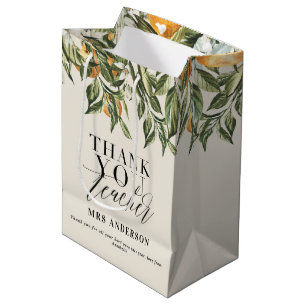 Rustikale Zitrusfrüchte Orange botanische danke I Mittlere Geschenktüte