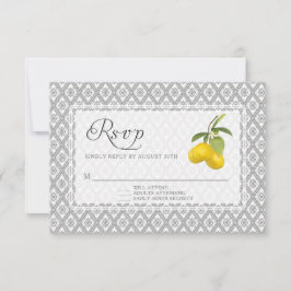 Rustikale Zitrusfrüchte Zitrusfrüchte Gelb Grau We RSVP Karte