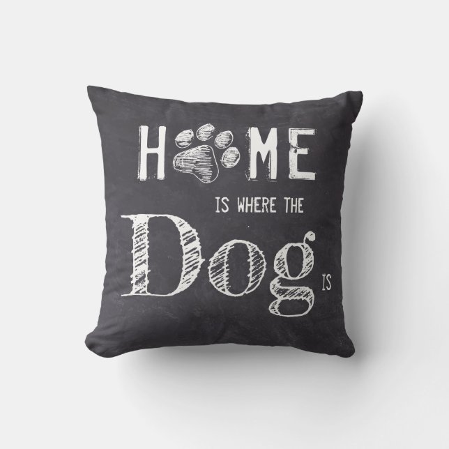 Rustikale Zuhause ist dort, wo der Hund ist Kissen (Vorderseite)