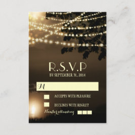 Rustikale Zweige beleuchten Hochzeitskarten RSVP Karte