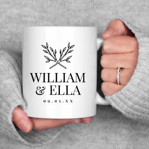 Rustikale Zweige Hochzeitmonographie Kaffeetasse