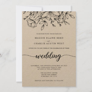 Rustikale Zweige Hochzeitsfeiern Einladung
