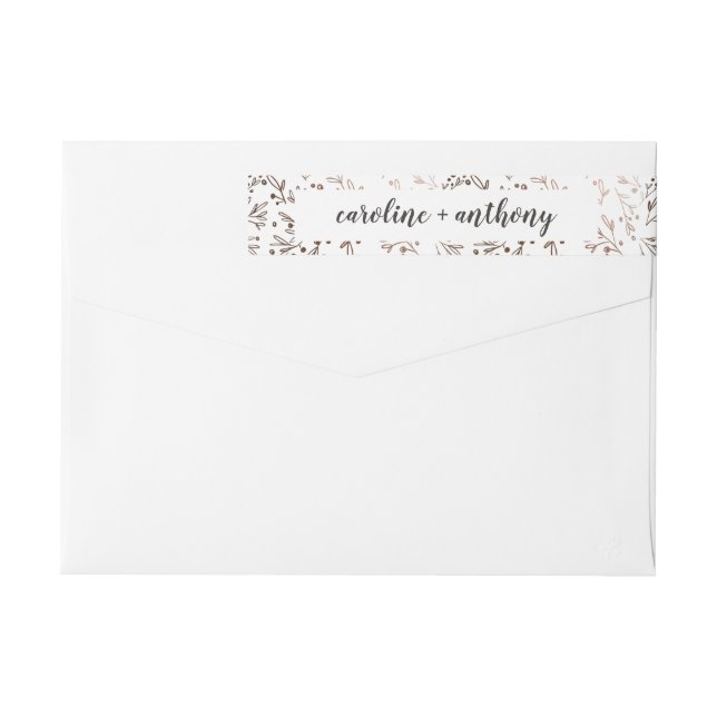 Rustikale Zweige Kupfer-Folien Herbst Hochzeit im  (Rückseite)