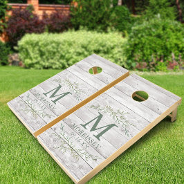 Rustikale Zweigstellen-Blätter Monogram Wedding