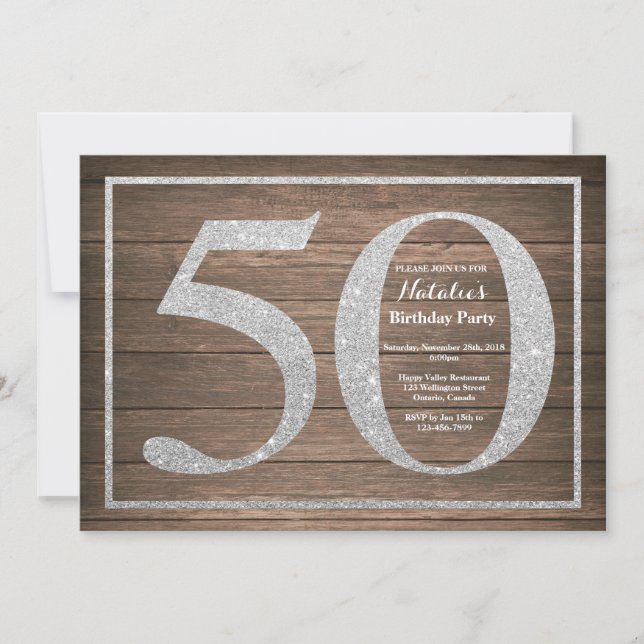Rustikaler 50. einladung (Vorderseite)