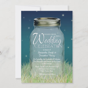 Rustikaler Abend Mason Jar Hochzeit Einladung